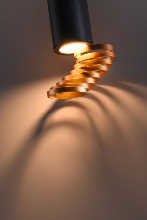 TUBA LAMPA SUFITOWA 1X15W GU10 6/20 ZŁOTY+CZARNY TUBA LAMPA SUFITOWA 1X15W GU10 6/20 ZŁOTY+CZARNY